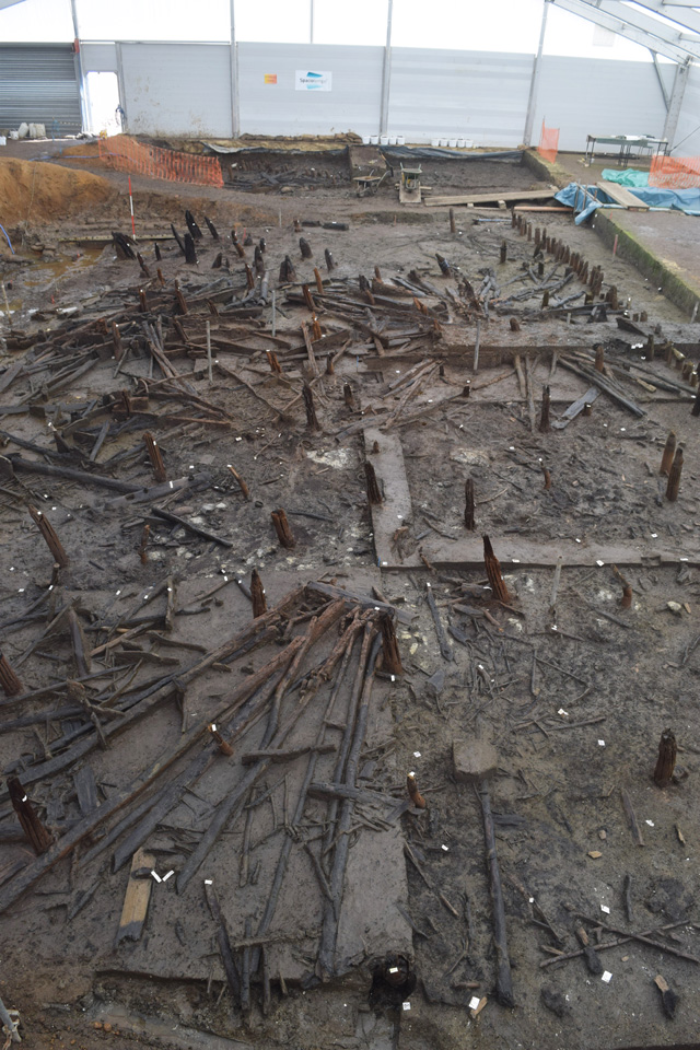 Overview shot showing different roundhouses that we are currently excavating. 